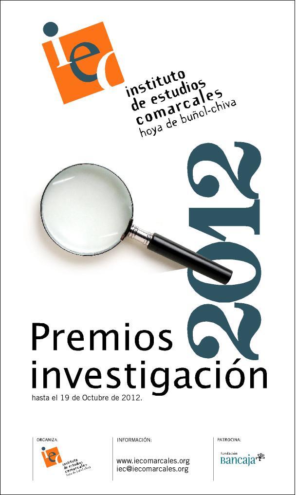 Premios de Investigación 2012 IEC "Hoya de Buñol-Chiva"