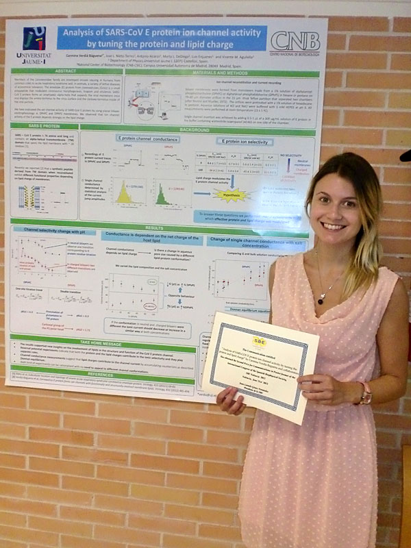 La Sociedad de Biofísica premia un estudio de la investigadora de la UJI Carmina Verdiá