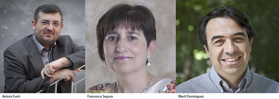 Martí Domínguez, Antoni Furió y Francesca Segura, miembros numerarios del IEC