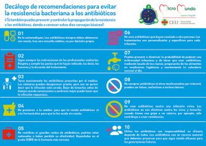 Decálogo en español de las recomendaciones a la población para evitar la resistencia bacteriana a los antibióticos, elaborado por el equipo SWI@CEU.