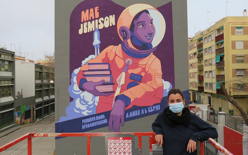 La astronauta Mae Jemison protagoniza un nuevo mural del proyecto Dones de ciència de la UPV y Las Naves